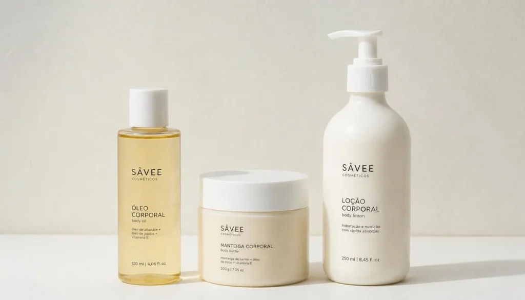 Produtos de hidratação corporal com ativos para pele madura